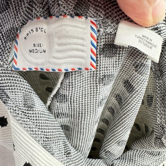 ANTHROPOLOGY Postage stamp white-black polka dot flowy woman swing summer tank M - Picture 6 of 11